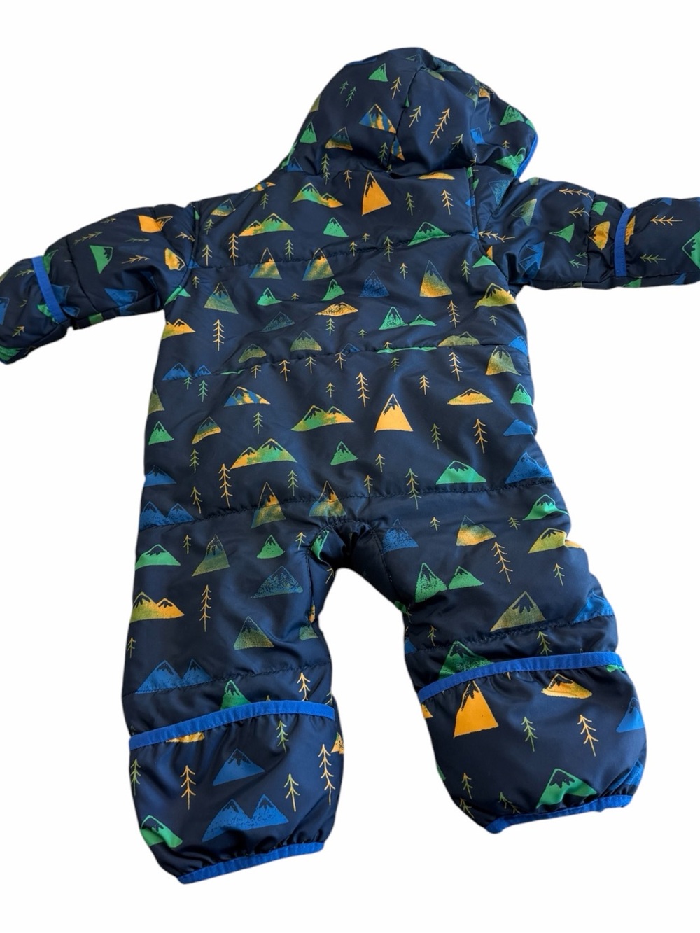 Columbia Navy Mountain-Print Insulated One-Piece 6-12 Mo